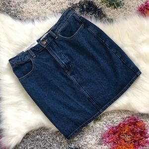 NWT AMERICAN APPAREL HIGH WAIST DENIM MIDI SKIRT